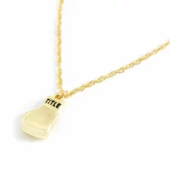 TITLE Boxing Single Gold Glove Necklace